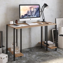 Hanah Home Mesa de Estudio Industrial Negro y Nogal